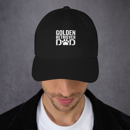 Golden Retriever Dad Adjustable Baseball Cap – Black Dog Dad Hat