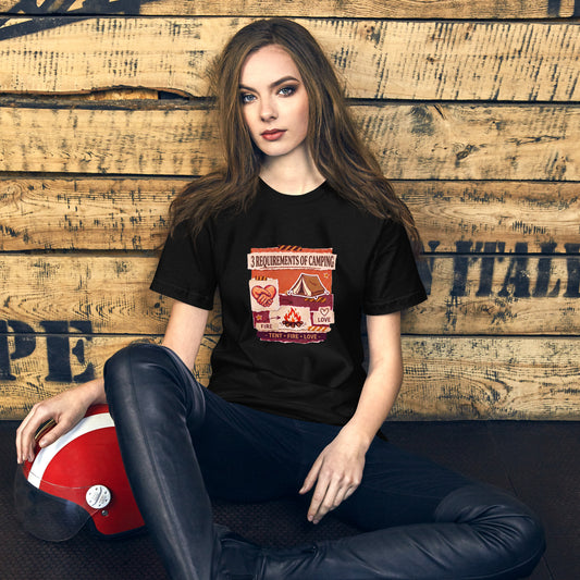 3 Rules of Camping T-Shirt – Funny Outdoor Camping Tee for Campers